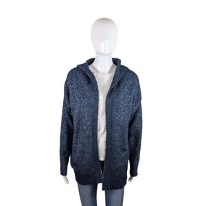 Banana Republic Factory Heather Blue Knit Hooded Sweater Size S
